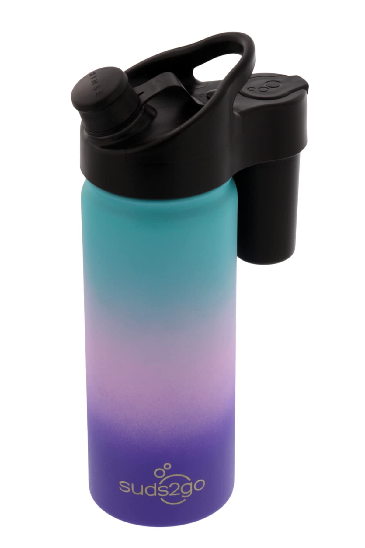 Suds2Go Stainless Steel Water Bottle and Portable Hand Washing Station, Insulated Leakproof Bottle with Foam Dispenser for Outdoor Use, As Seen on Shark Tank
