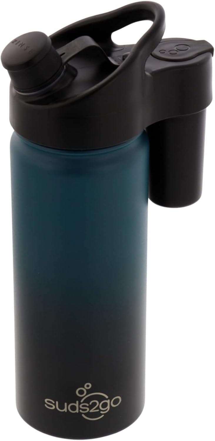 Suds2Go Stainless Steel Water Bottle and Portable Hand Washing Station, Insulated Leakproof Bottle with Foam Dispenser for Outdoor Use, As Seen on Shark Tank