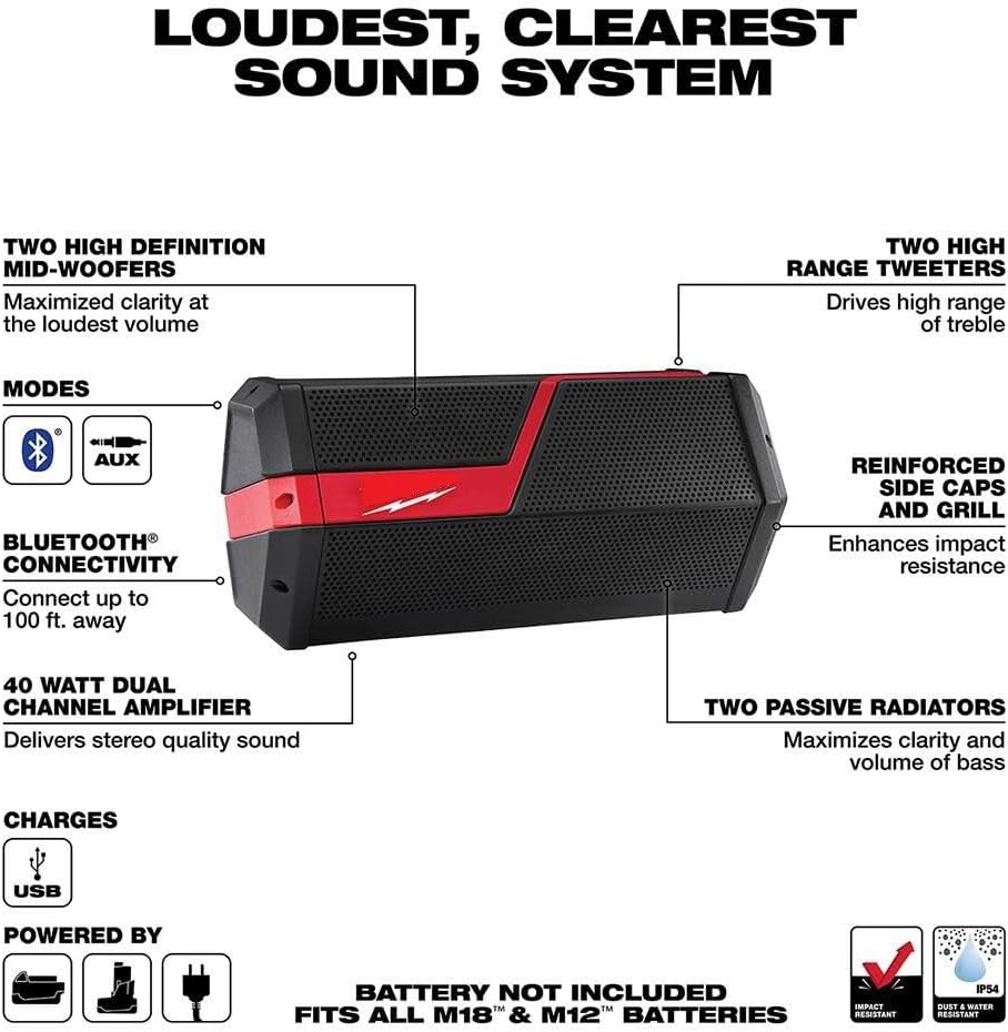 for Milwaukee.. M18/M12 Wireless Jobsite Speaker (Bare Tool)