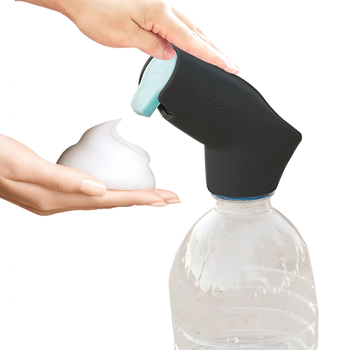 Suds2Go Refillable Caps, 2 Pack - Universal Fit Turns Most Disposable Water Bottles Into A Hand Washing Station - Includes Refillable Soap Reservoir - Conveniently Sized to Take on The Go