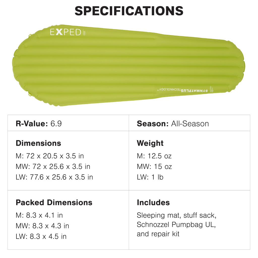 Exped Ultra - Ultralight Inflatable Backpacking Sleeping Pad, Lightweight Air Mat for Camping and Hiking