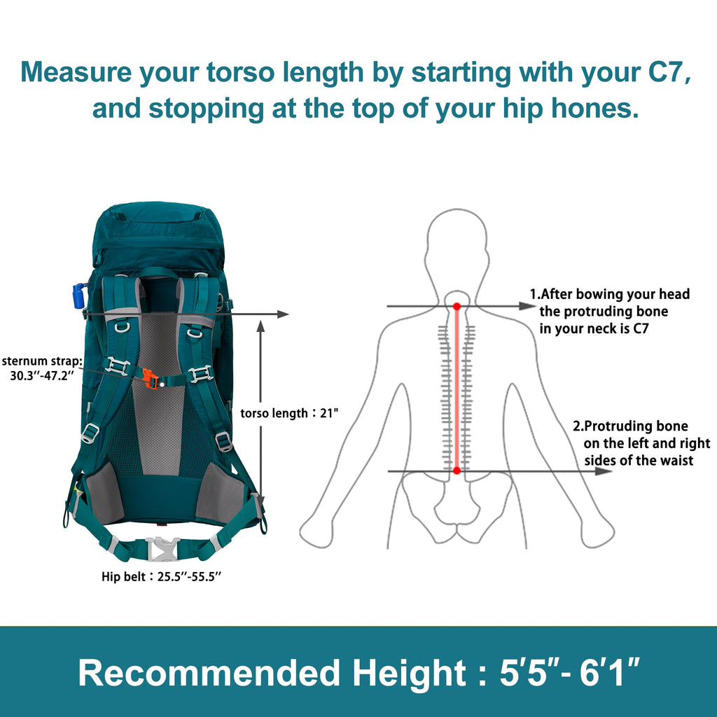 N NEVO RHINO Internal Frame Hiking Backpack 50/60/65/70/80L with Rain Cover