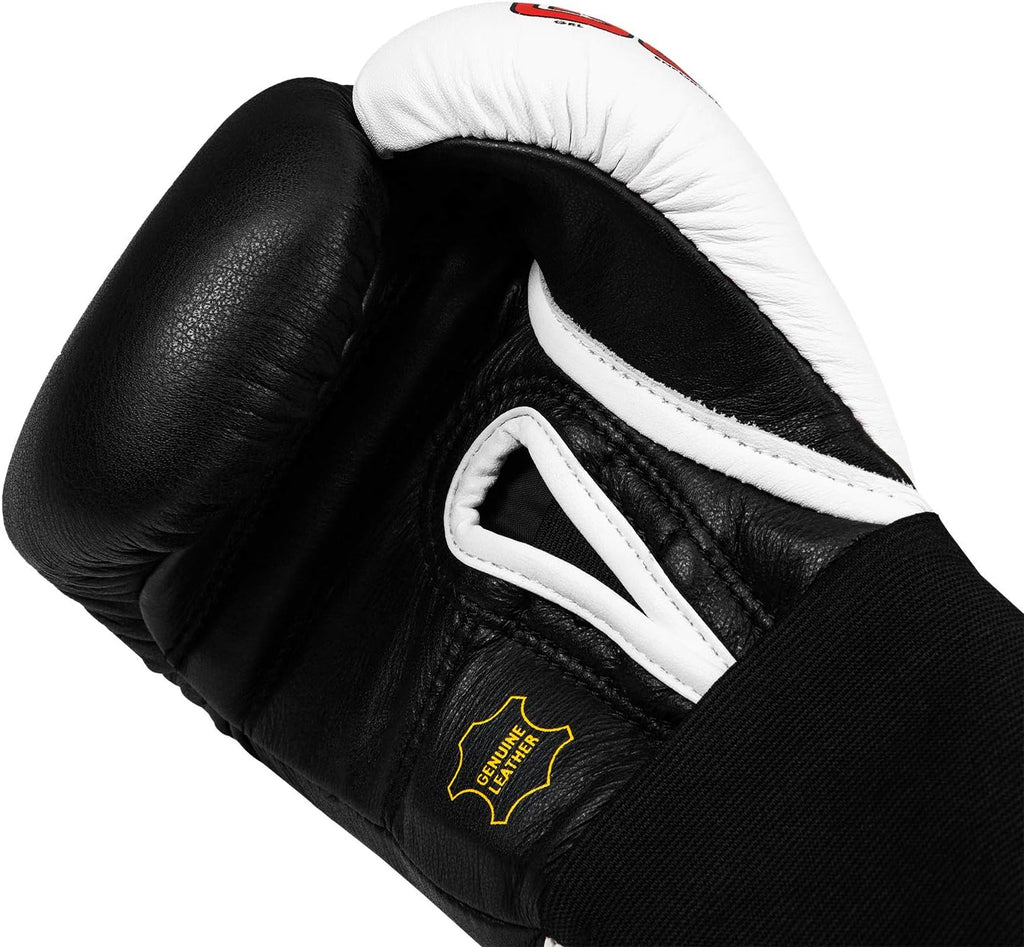 Title Gel World Elastic Training Gloves, Black/White, 16 oz