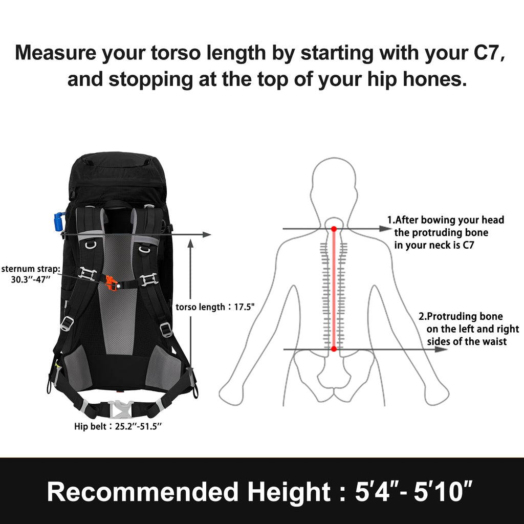 N NEVO RHINO Internal Frame Hiking Backpack 50/60/65/70/80L with Rain Cover