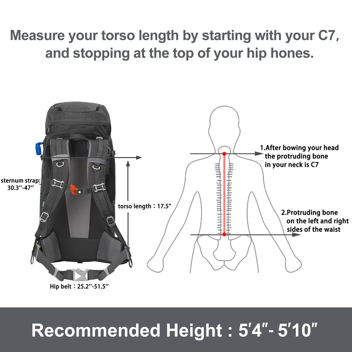 N NEVO RHINO Internal Frame Hiking Backpack 50/60/65/70/80L with Rain Cover