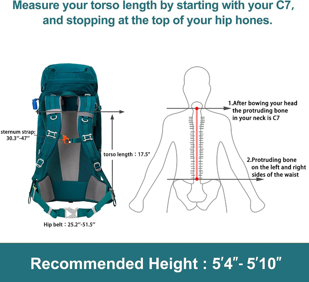N NEVO RHINO Internal Frame Hiking Backpack 50/60/65/70/80L with Rain Cover