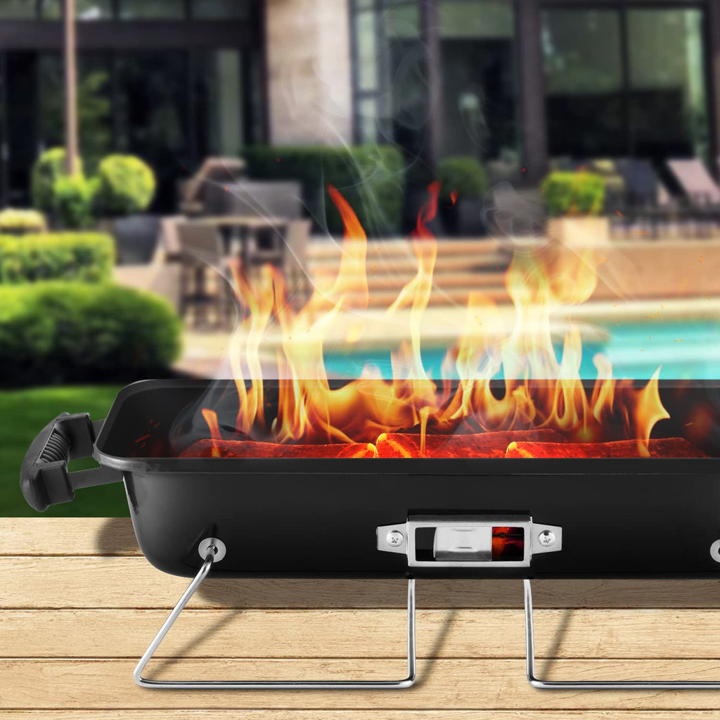 Charcoal Grill for Outdoor BBQ Smoker Portable Tabletop BBQ Grill,GREEN