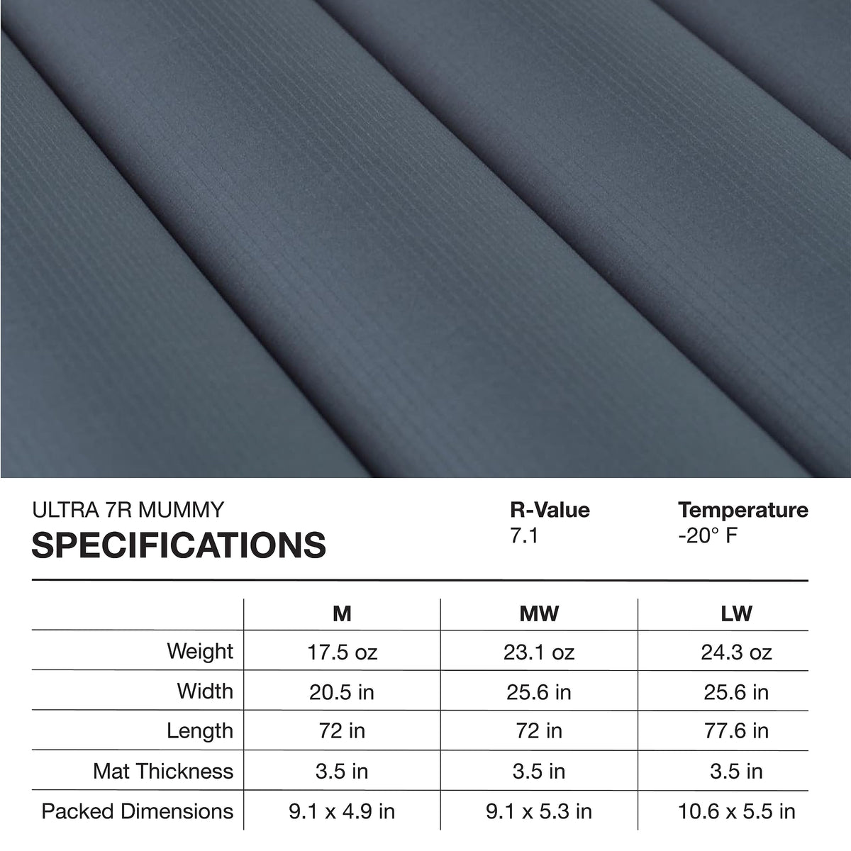 Exped Ultra - Ultralight Inflatable Backpacking Sleeping Pad, Lightweight Air Mat for Camping and Hiking