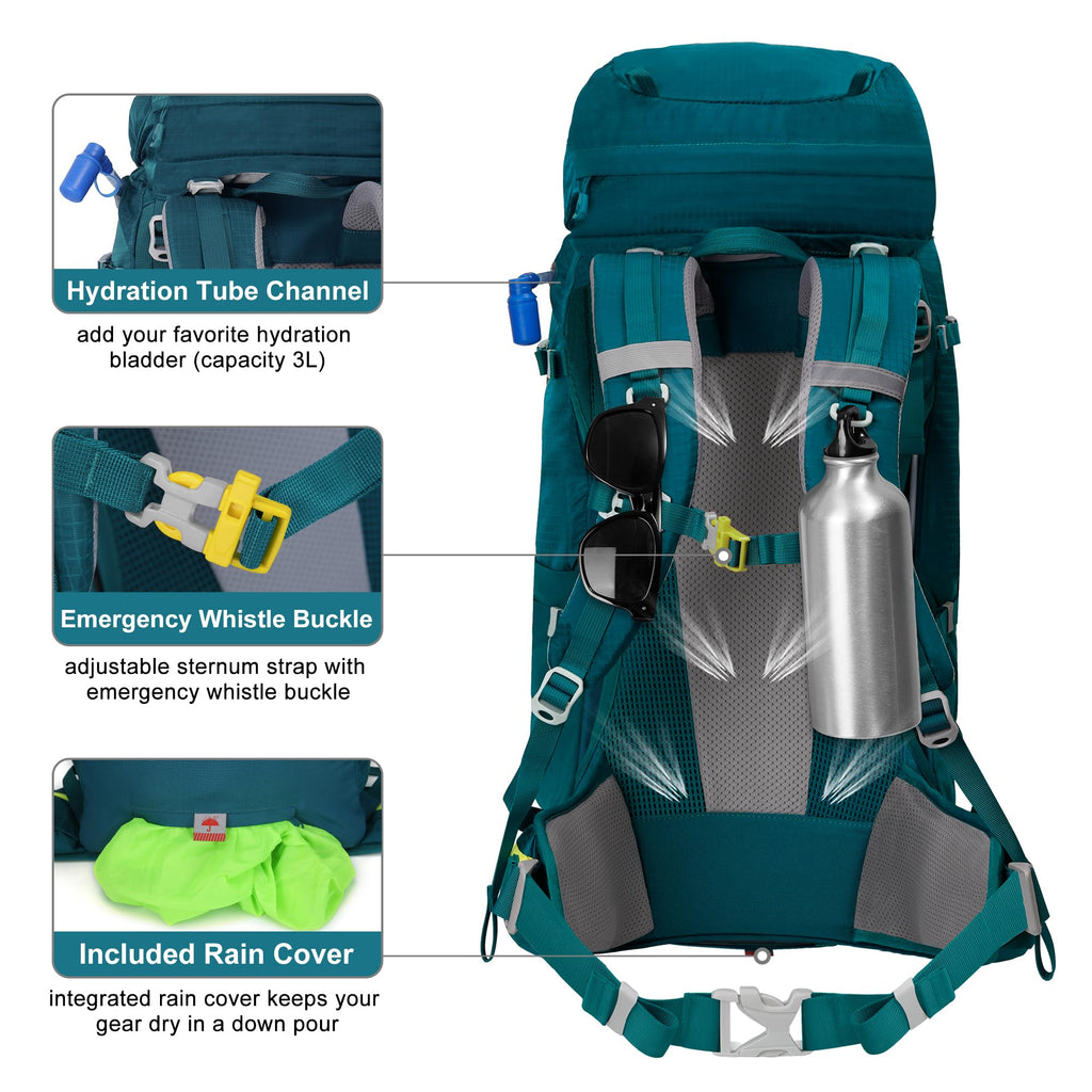 N NEVO RHINO Internal Frame Hiking Backpack 50/60/65/70/80L with Rain Cover