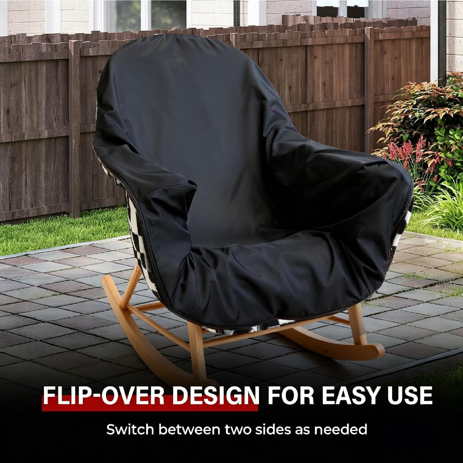 Waterproof Double Sided Chair Blanket, Cozy Sherpa Camping Blanket, Folding Outdoor Chair Covers for Patio, Lawn, Bonfire, Pool & Office Chairs, Red