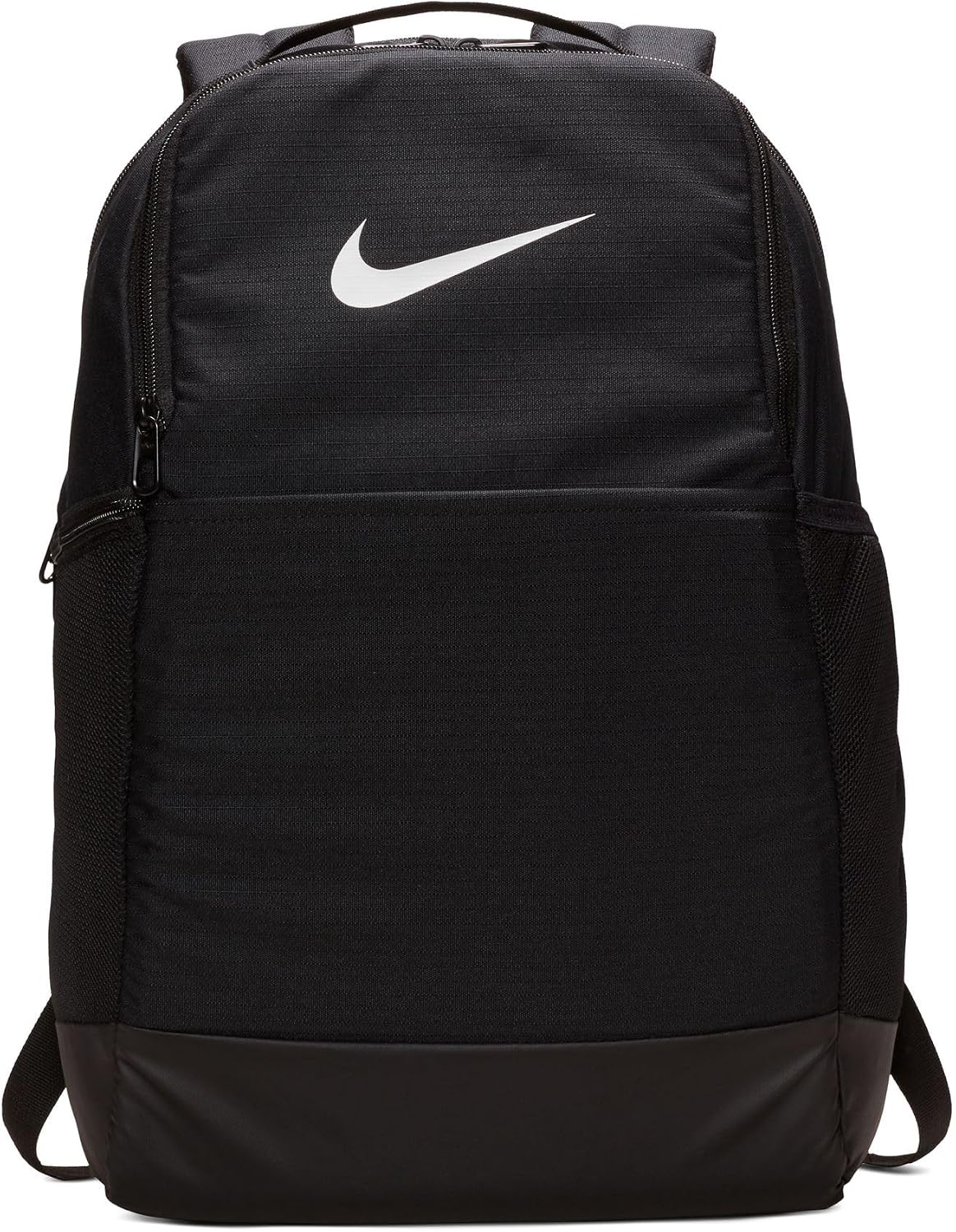 Nike Brasilia Medium Training Backpack for Women and Men with Secure Storage & Water Resistant Coating, Black/Black/White