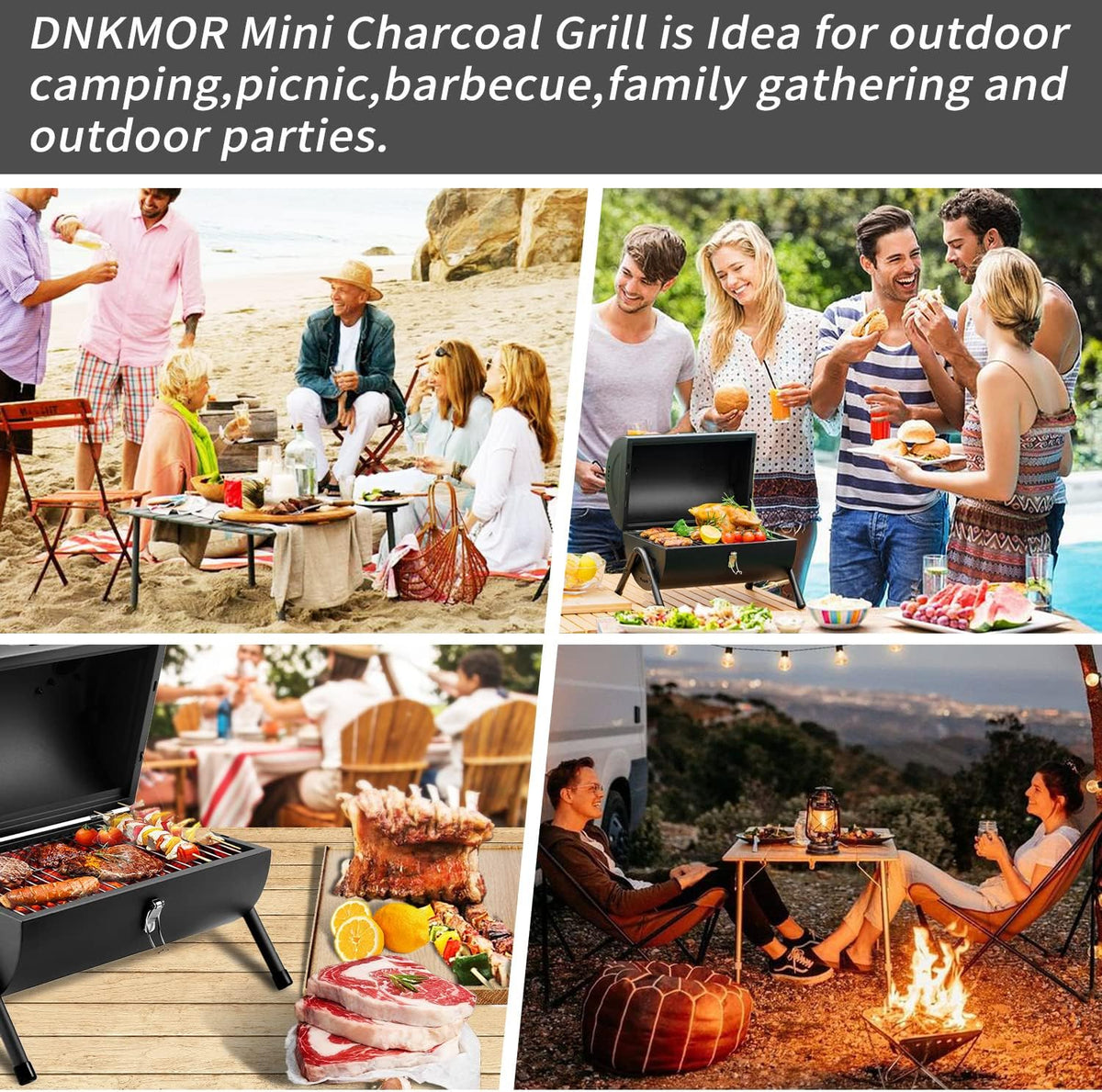 Charcoal Grill for Outdoor BBQ Smoker Portable Tabletop BBQ Grill,GREEN