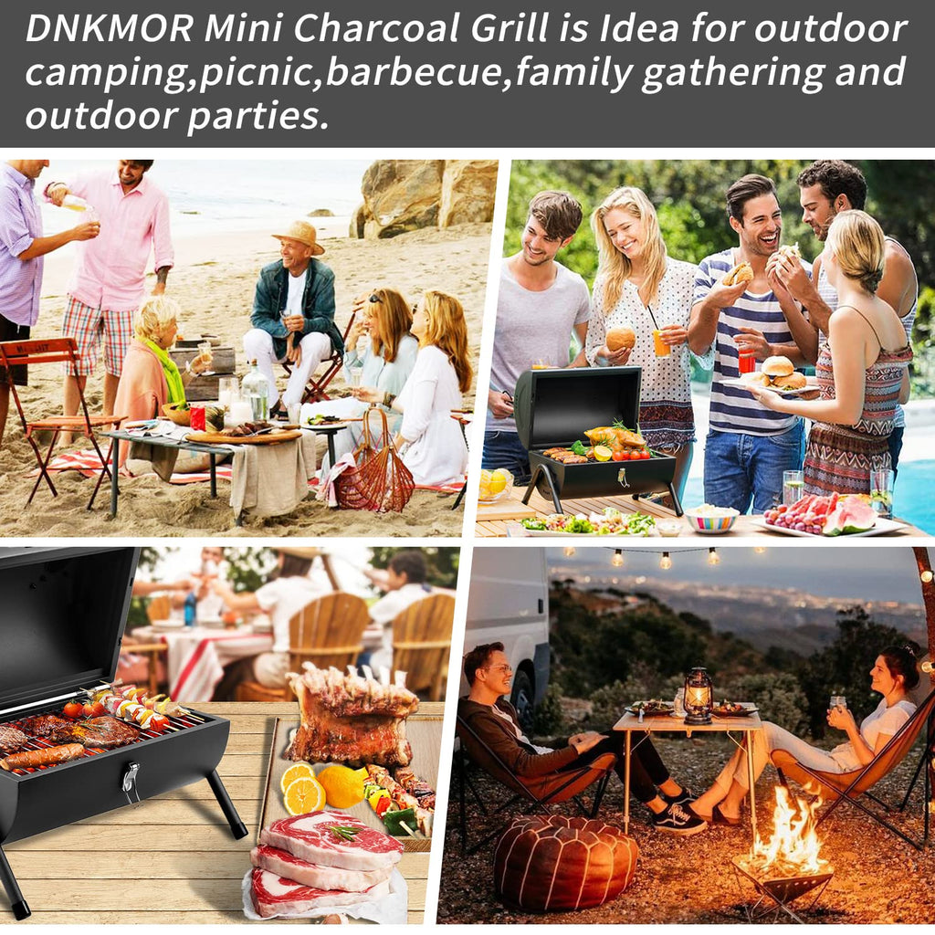 Charcoal Grill for Outdoor BBQ Smoker Portable Tabletop BBQ Grill,GREEN