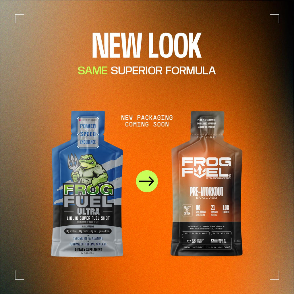 Frog Fuel Ultra Energy Gel & Pre Workout Shot, 120mg Caffeine, Berry, 24 pk