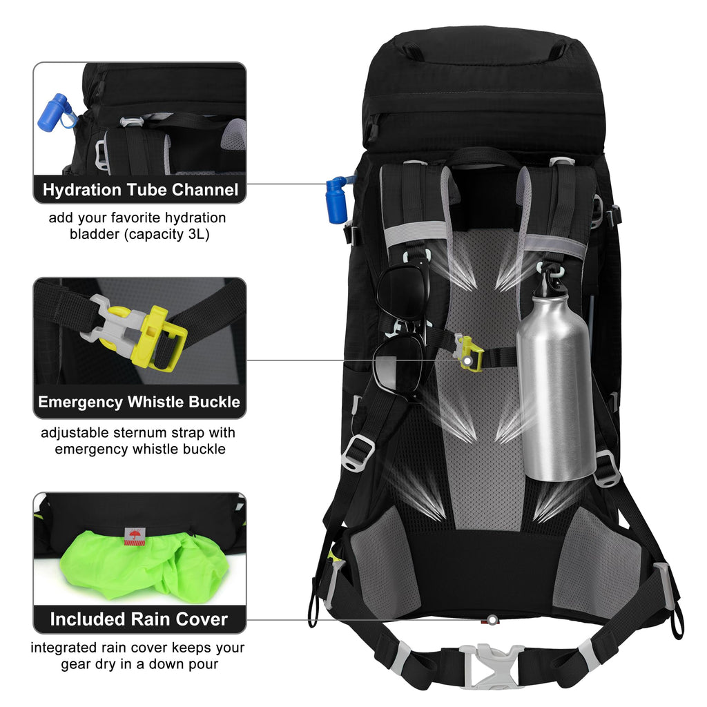 N NEVO RHINO Internal Frame Hiking Backpack 50/60/65/70/80L with Rain Cover