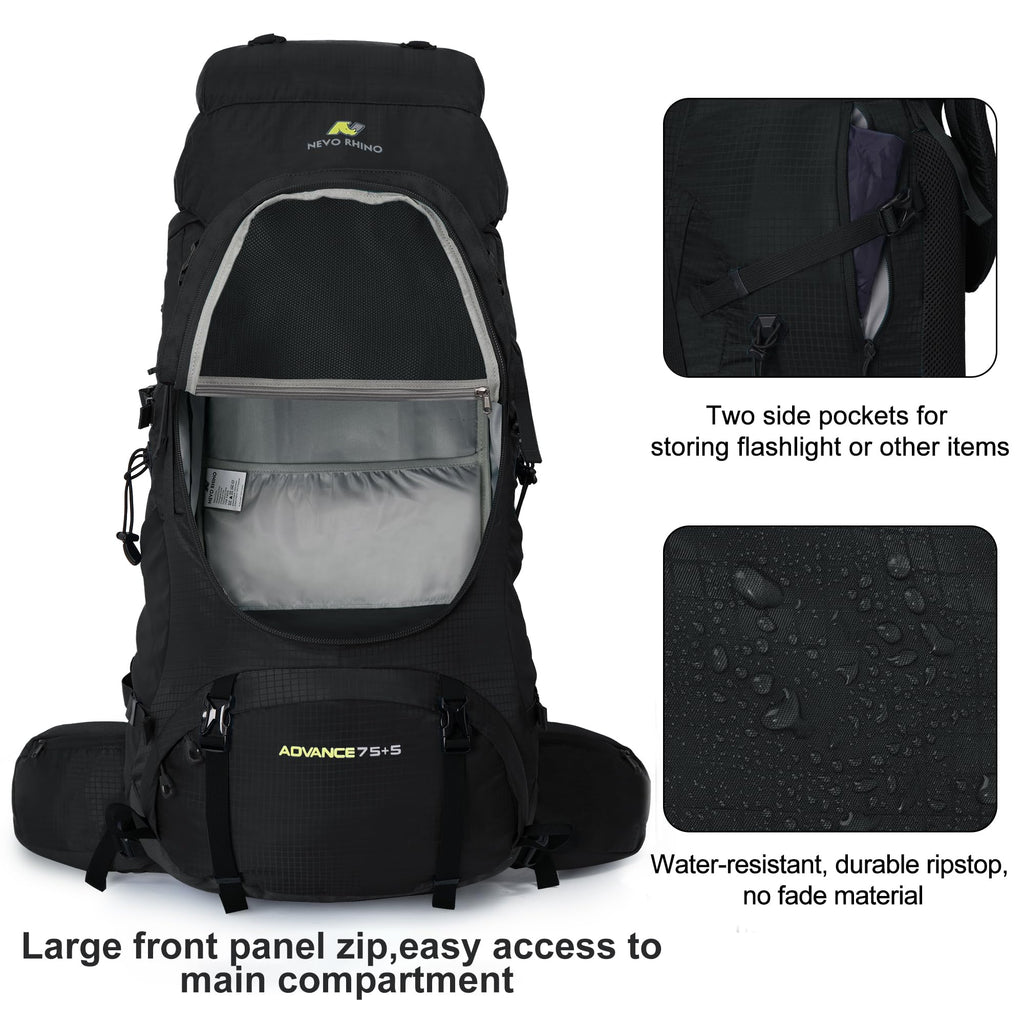 N NEVO RHINO Internal Frame Hiking Backpack 50/60/65/70/80L with Rain Cover