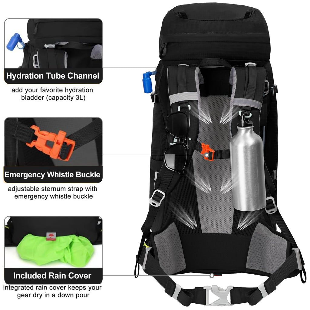 N NEVO RHINO Internal Frame Hiking Backpack 50/60/65/70/80L with Rain Cover