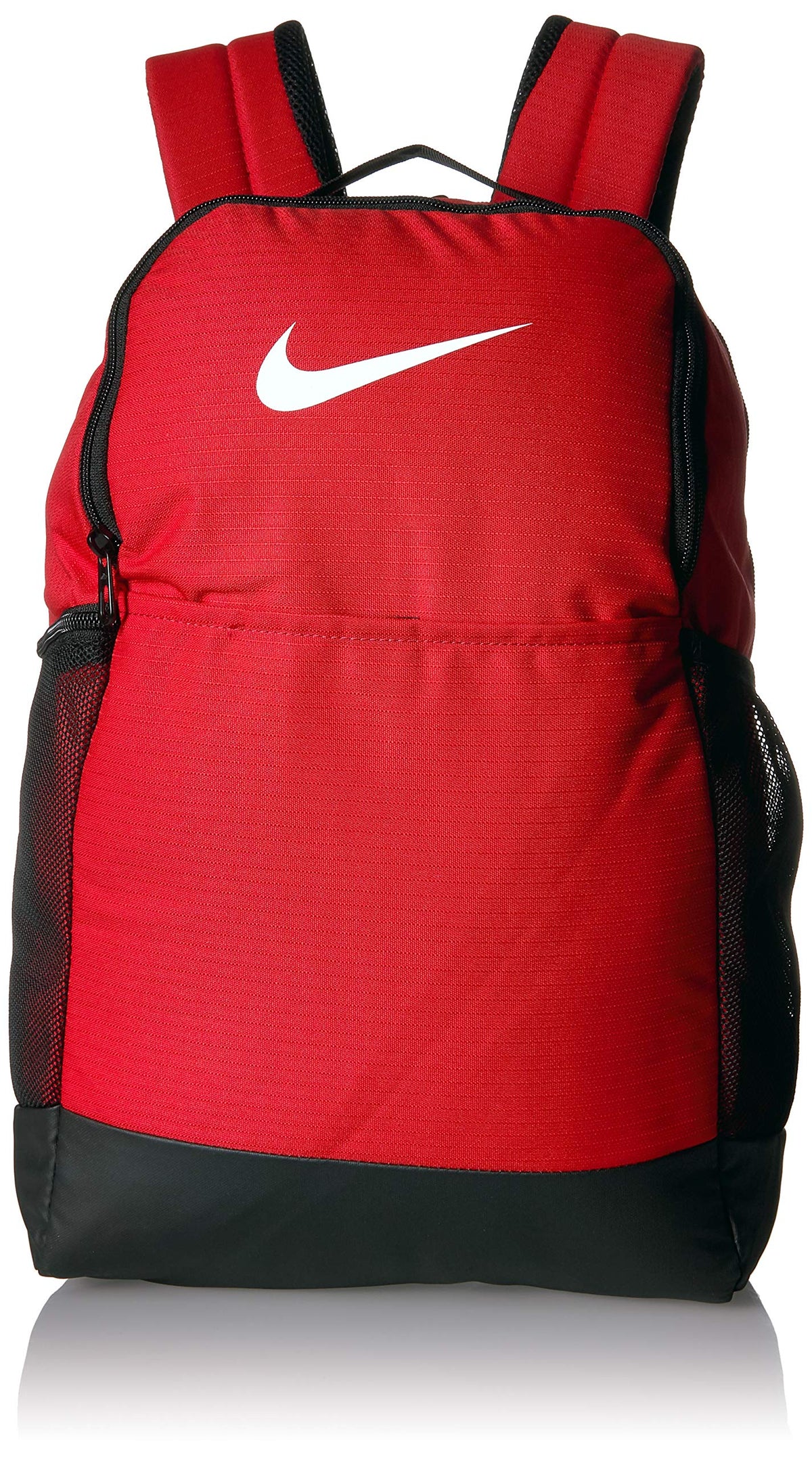 Nike Brasilia Medium Training Backpack for Women and Men with Secure Storage & Water Resistant Coating, Black/Black/White